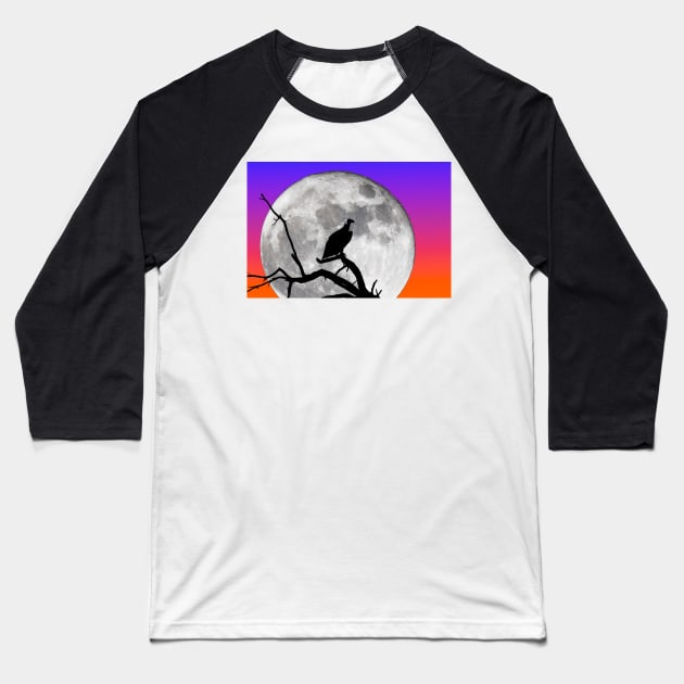 Vulture Silhouetted Against Supermoon Baseball T-Shirt by GrahamPrentice